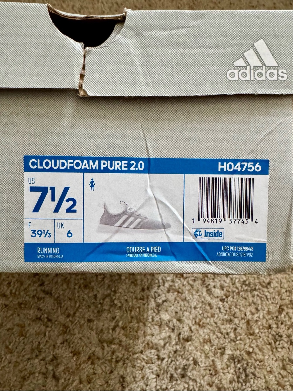 adidas Cloudfoam Pure 2.0 - Cloud White/Core Black - Picture 5 of 5